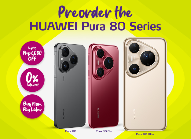 Get discounts, plus freebies on the HUAWEI Pura 80 series at HUAWEI stores with your EastWest credit card.