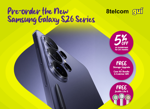 Pre-order the new Samsung Galaxy S26 Series at 8telcom and enjoy 5% off plus freebies when you use your EastWest credit card.