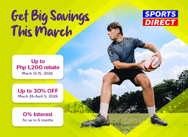 Enjoy exciting deals on accessories, apparel, and footwear at Sports Direct using your EastWest credit card.