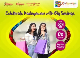 Enjoy up to 50% OFF on great selections at Gaisano Mall of Davao, Toril, and Azuela Cove. Plus, pay 2 months later at 0% installement for up to 12 months with your Eastwest Credit card.