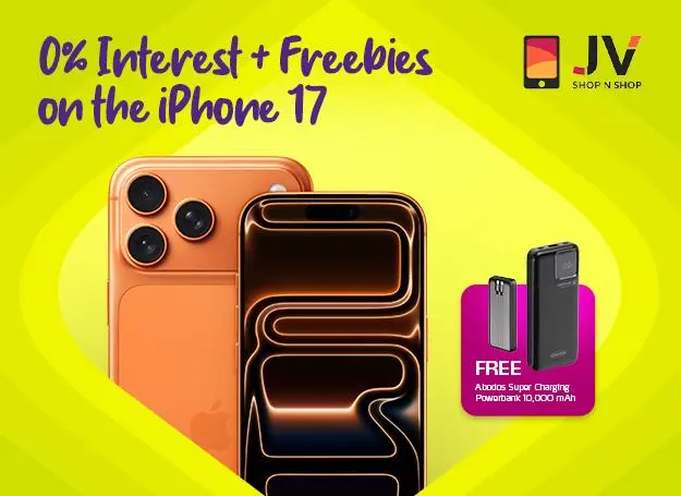 EastWest 0% Interest + Freebies On The IPhone 17 At JV Shop N Shop official promo image