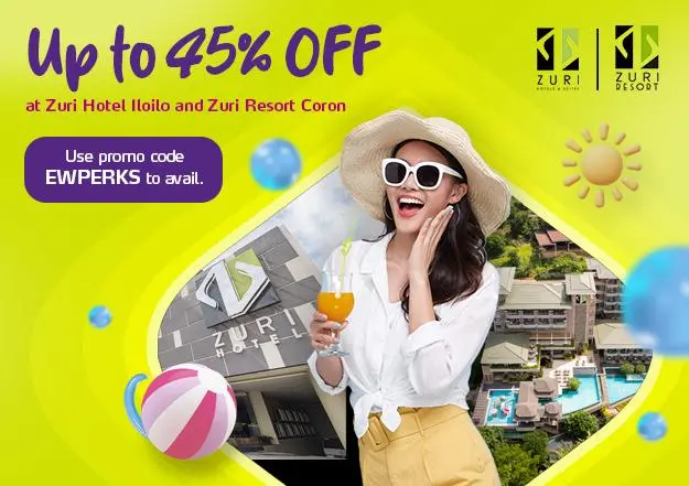 EastWest Up to 45% OFF at Zuri Hotel Iloilo and Zuri Resort Coron official promo image